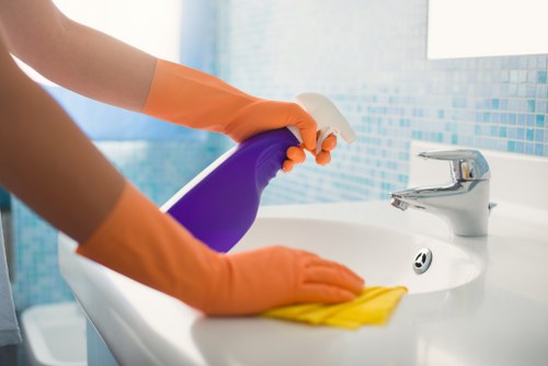 Domestic cleaning service in Clapham focusing on kitchen surfaces and appliances
